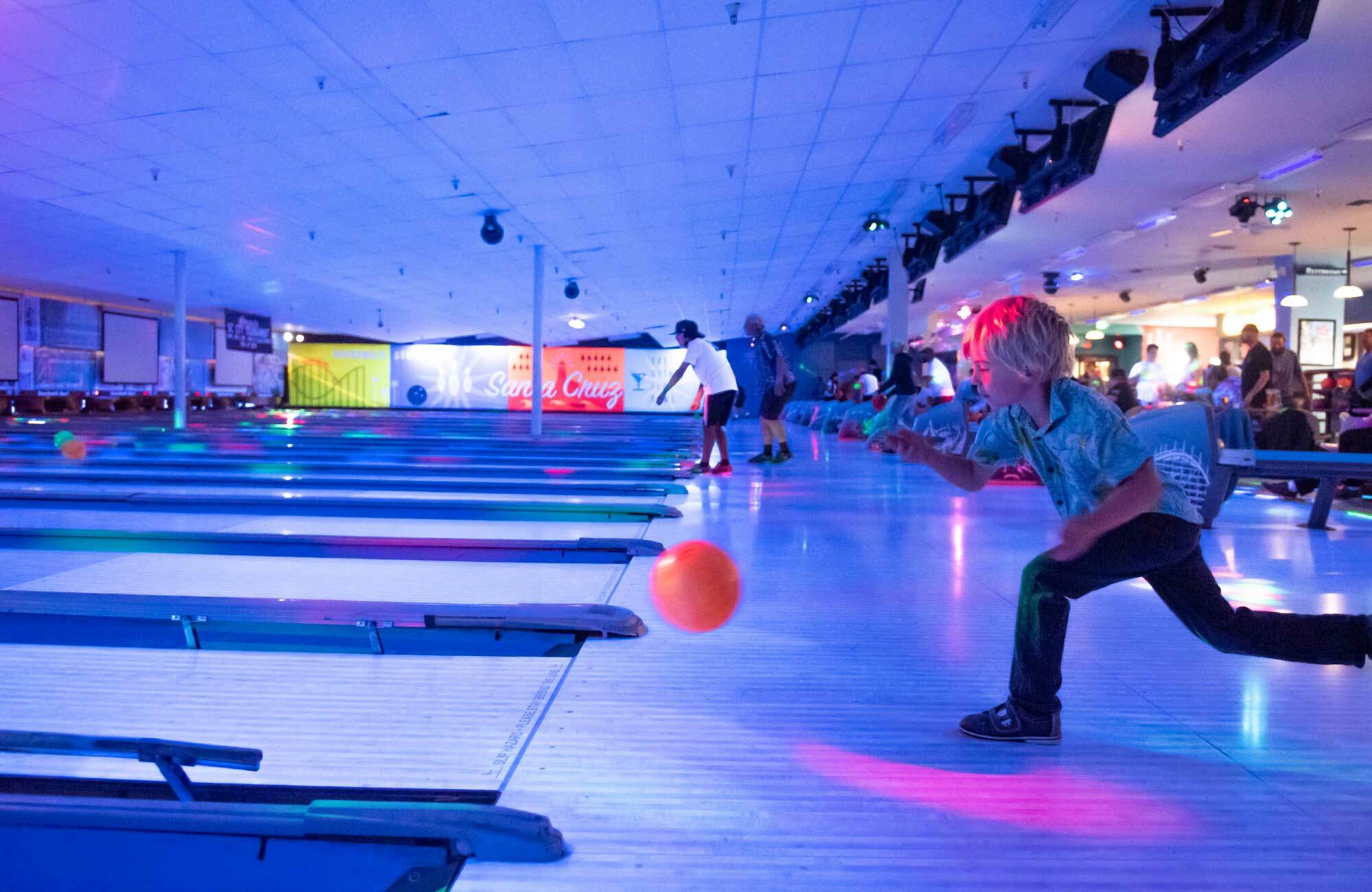 Boy bowling